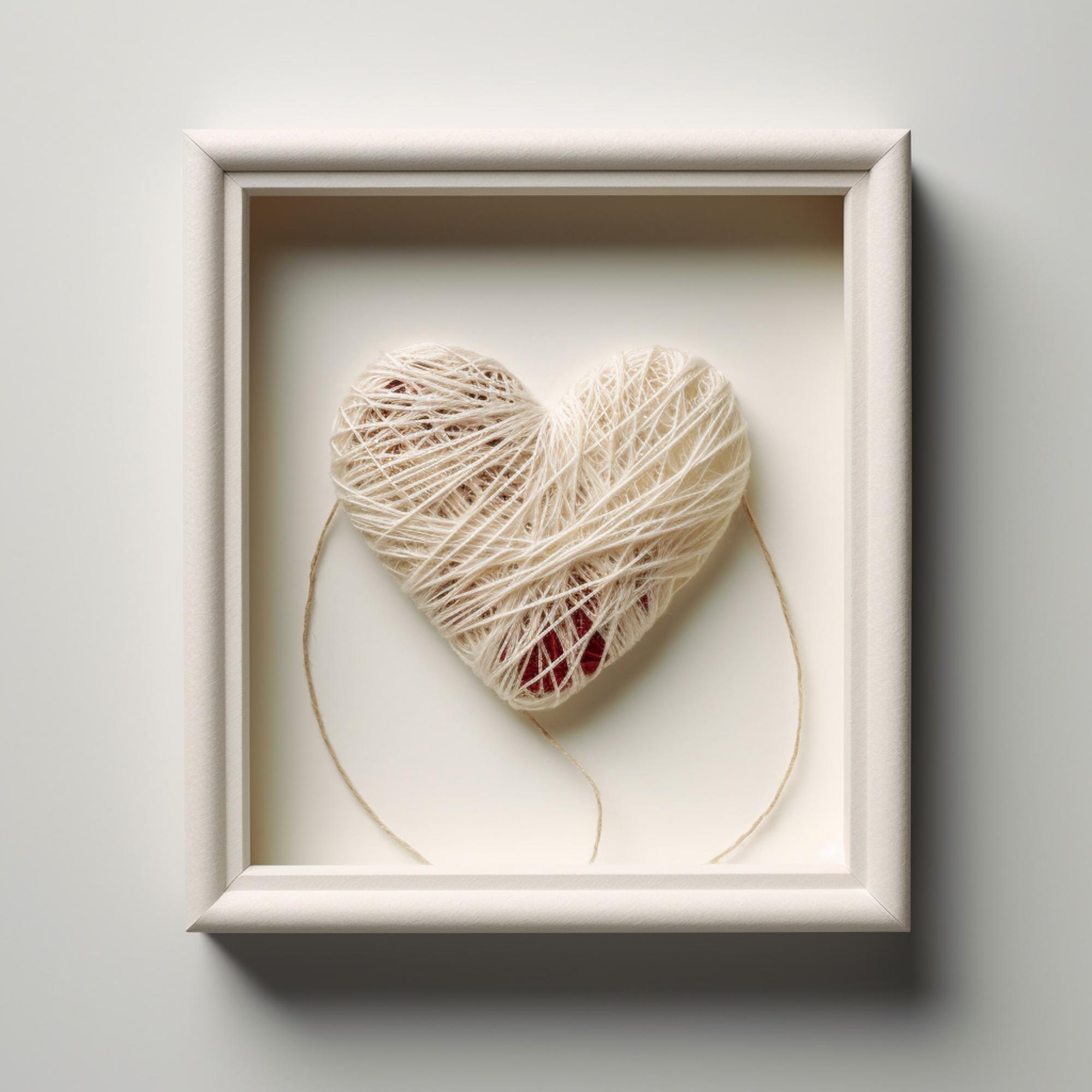 framed textile art with subtle colors